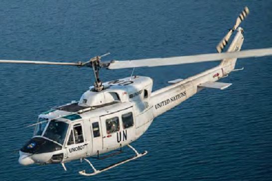 Uruguayan Bell 212 hit by small arms fire in the Congo