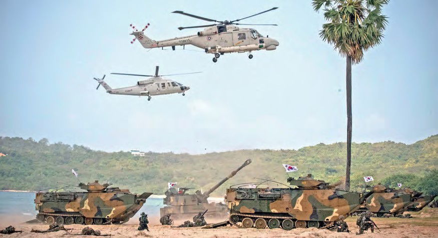 Thai Navy Lynx and S-76 in Cobra Gold
