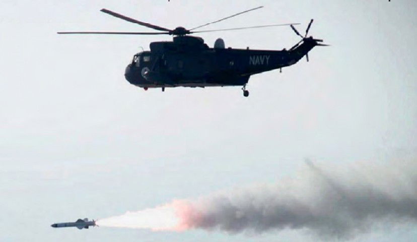 Pakistan Navy Sea King test-fires Exocet