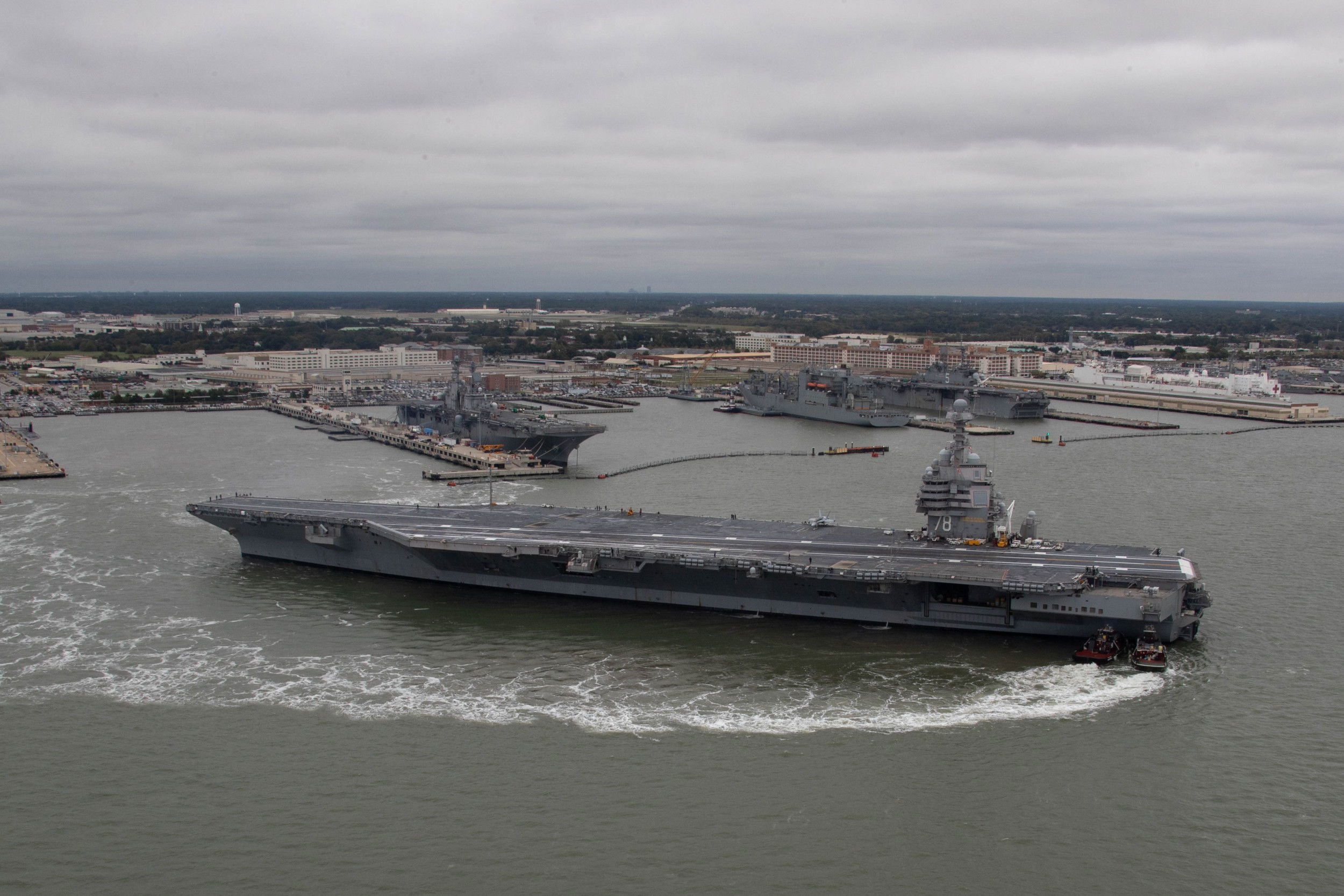 USS Gerald R Ford sets sail on first deployment