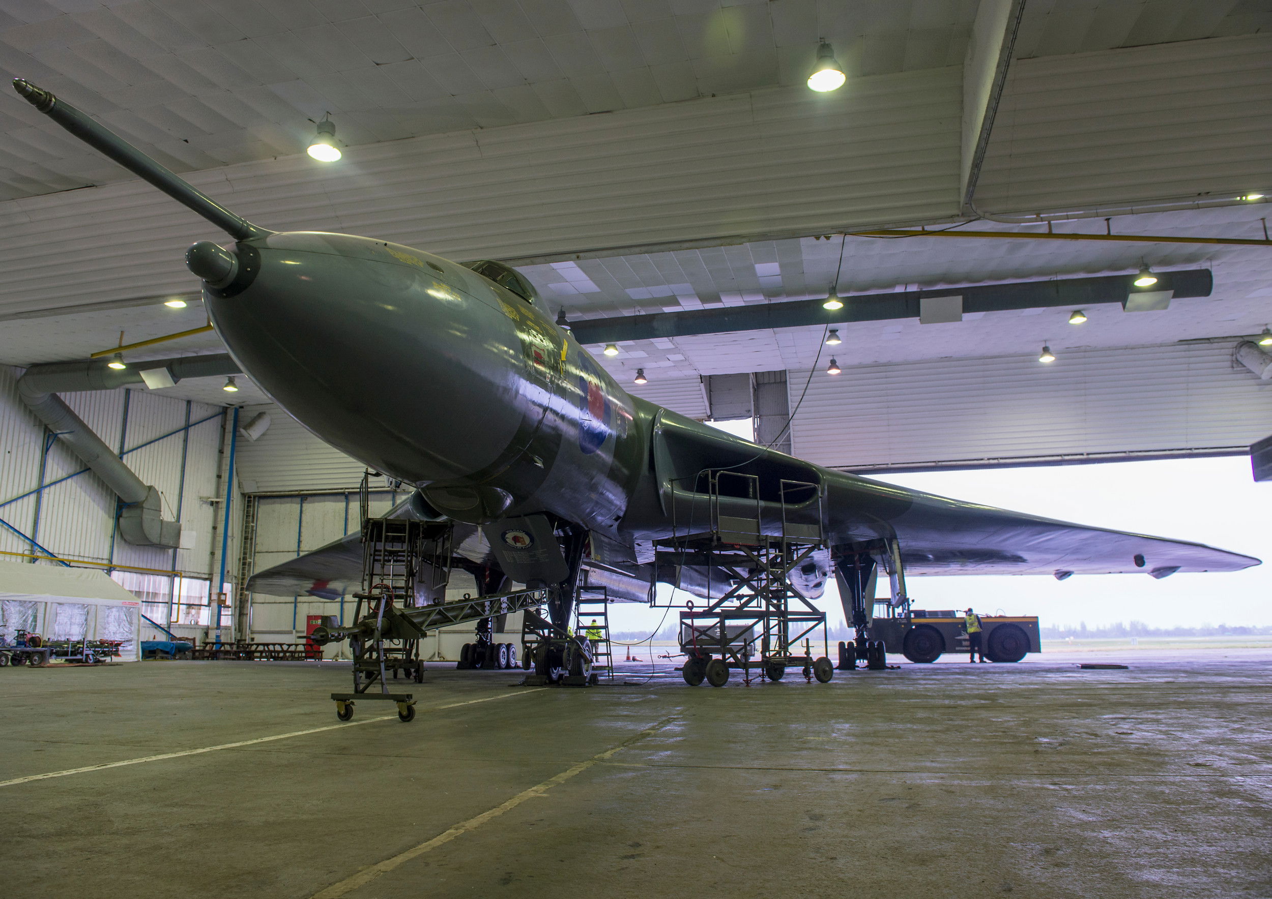 El Vulcan vuelve a "casa" en el hangar de Southend