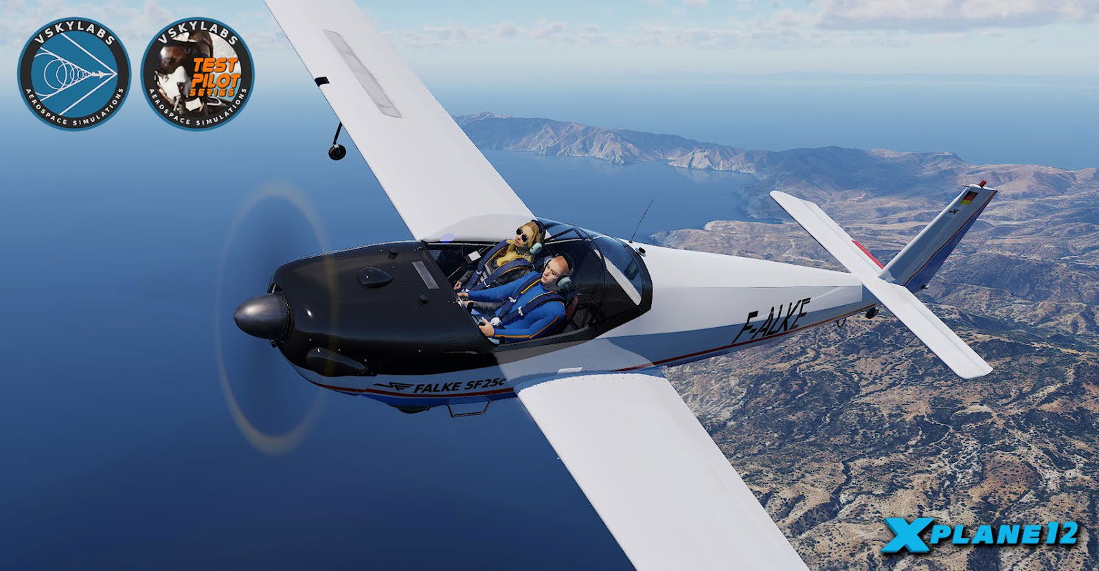 Scheibe SF-25C Falke takes flight in X-Plane 12