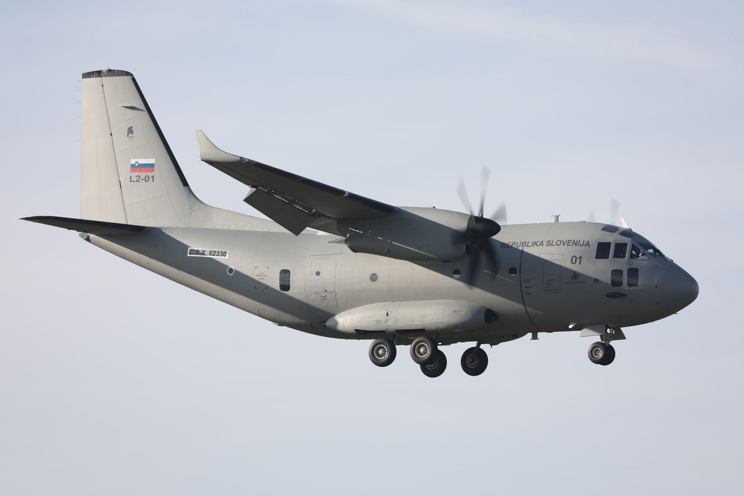Primer vuelo del C-27J Spartan con los colores de Eslovenia