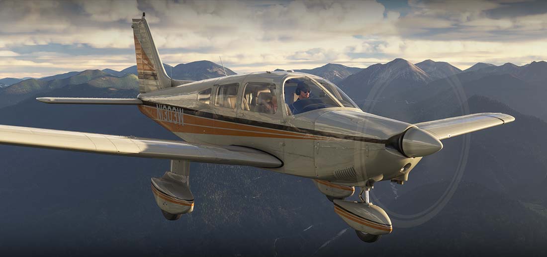 PA28 Archer II lands in MSFS
