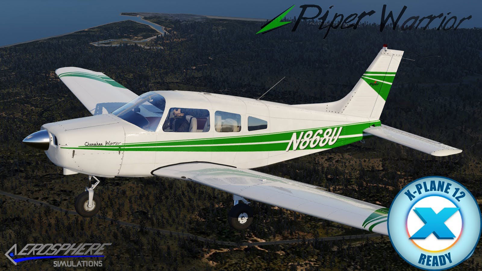 Piper Warrior II aterriza en X-Plane 12