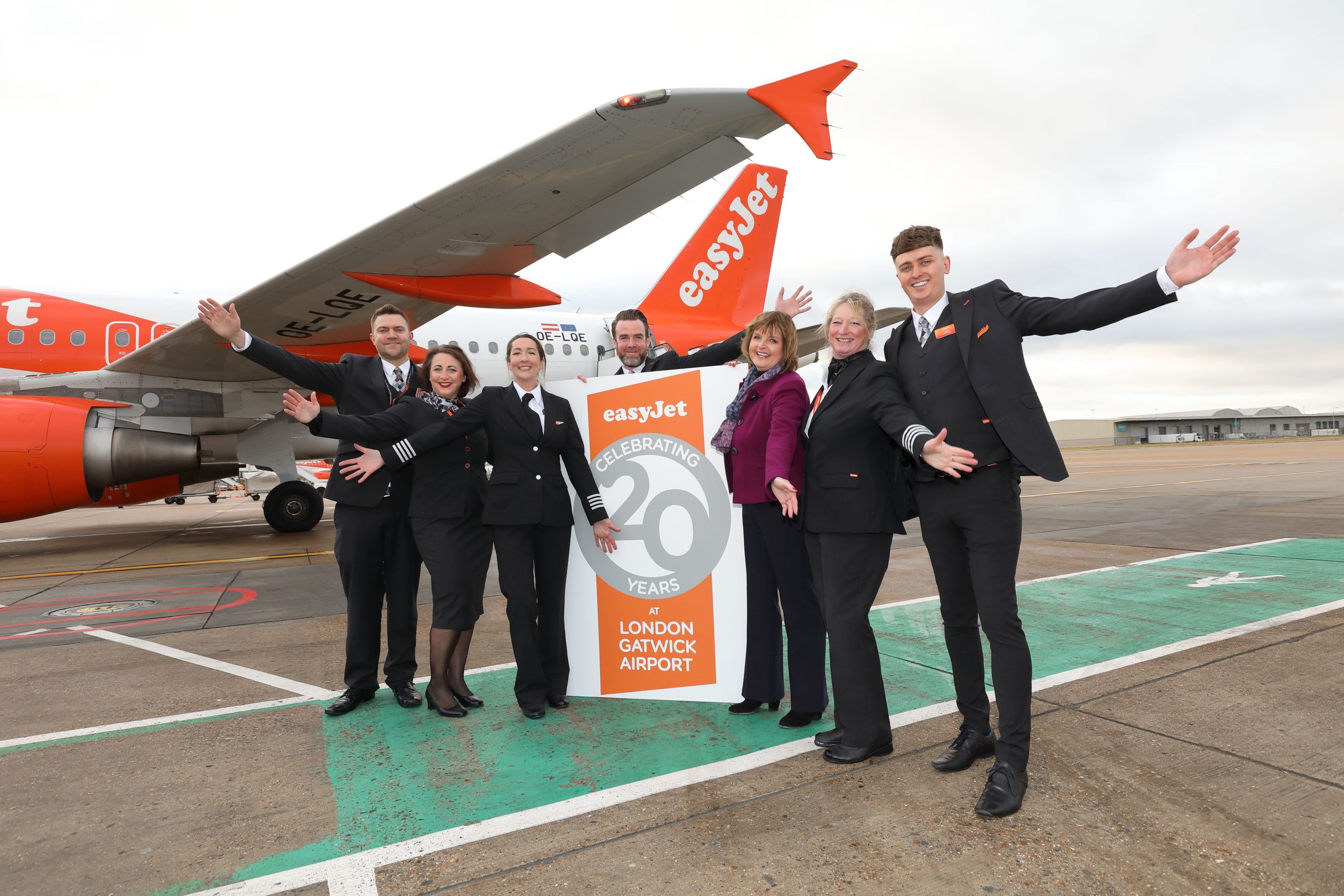 La base de easyJet en Gatwick cumple 20 años