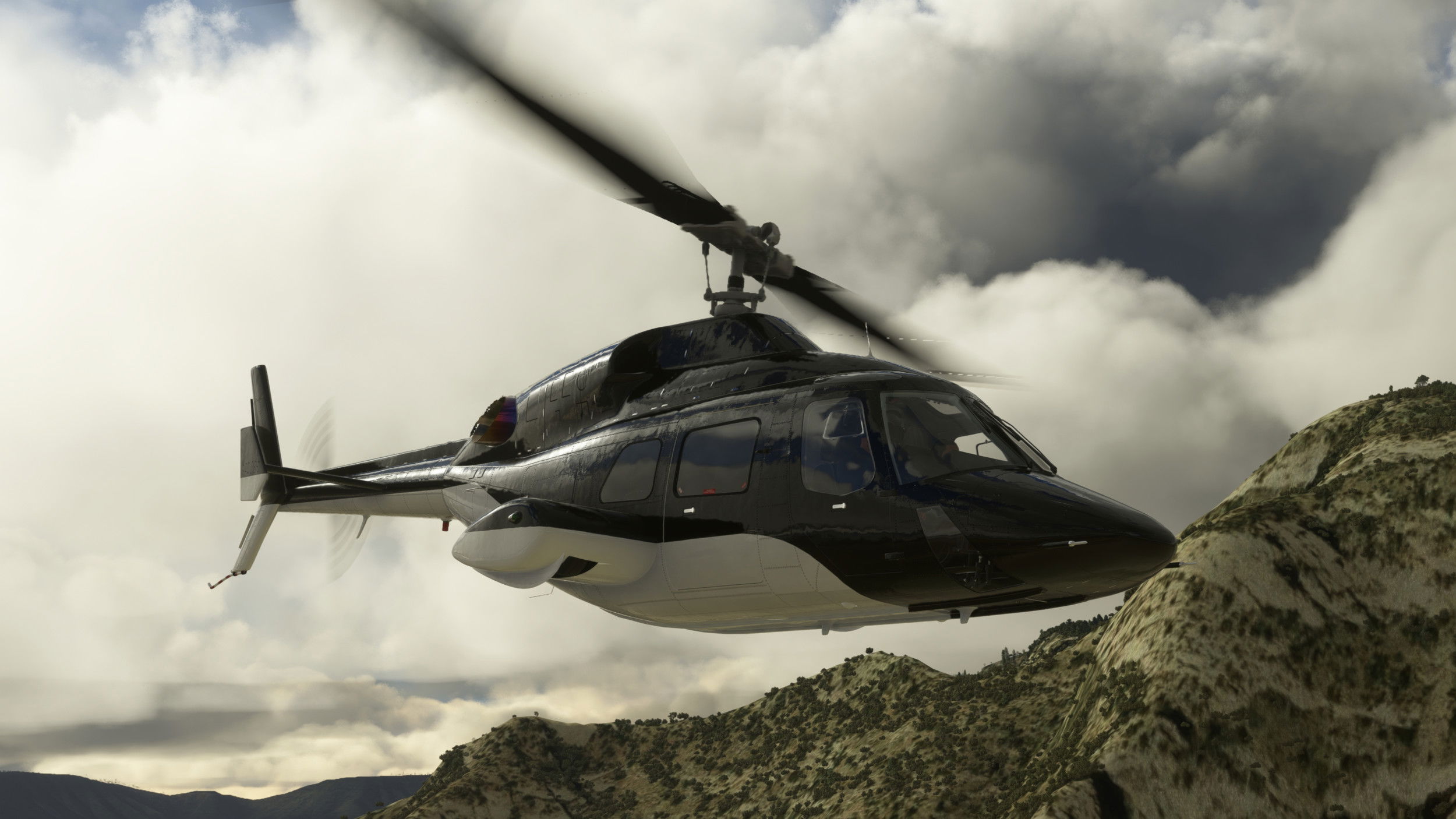 Bell 222B listo para el despegue