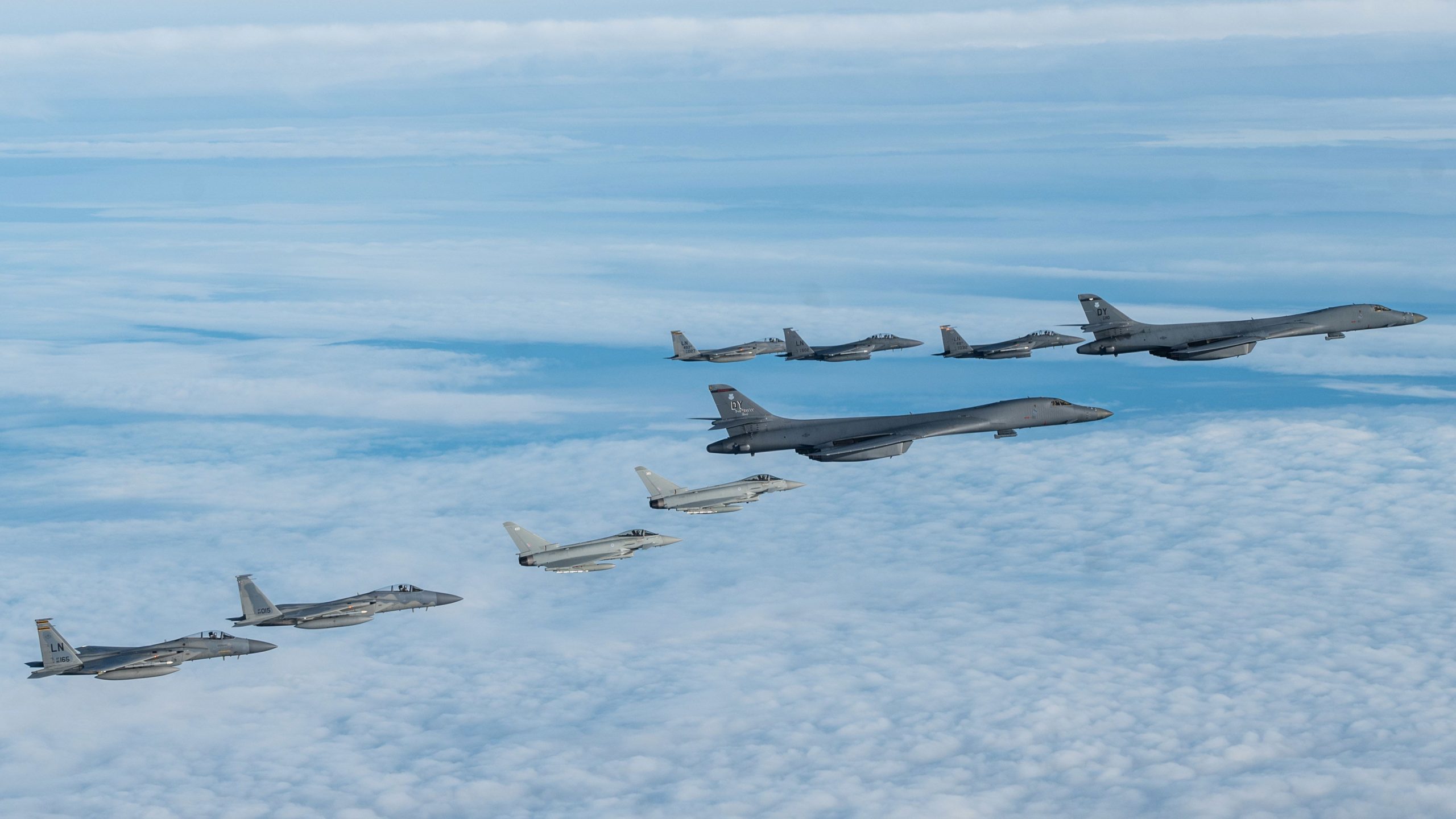 B-52s join B-1Bs during European Bomber Task Force mission