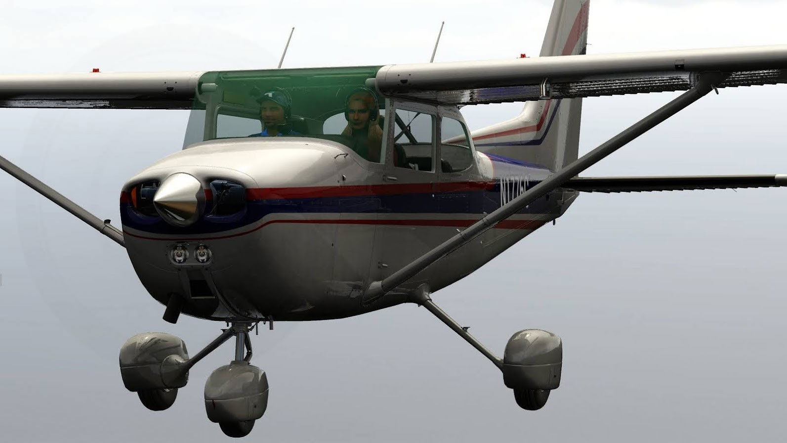 Cessna 172M alza el vuelo en X-Plane
