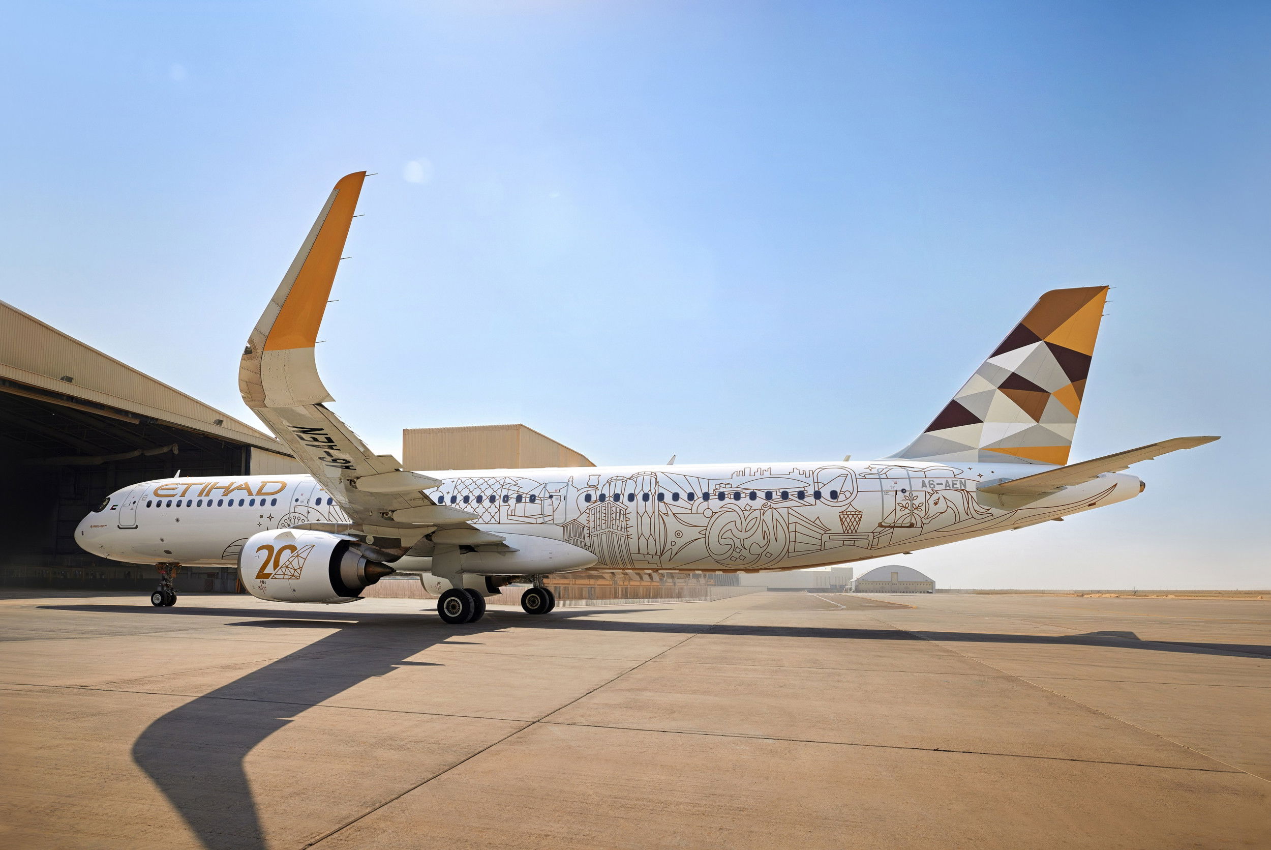 Etihad unveils 20th anniversary livery on A321neo