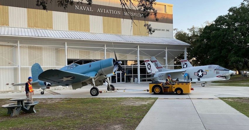 Restored Salvaged Corsair Goes on Display at Pensacola
