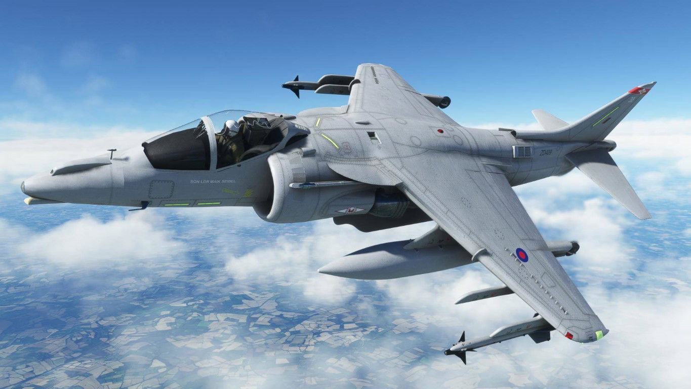AV-8B Harrier lands in Microsoft Flight Simulator
