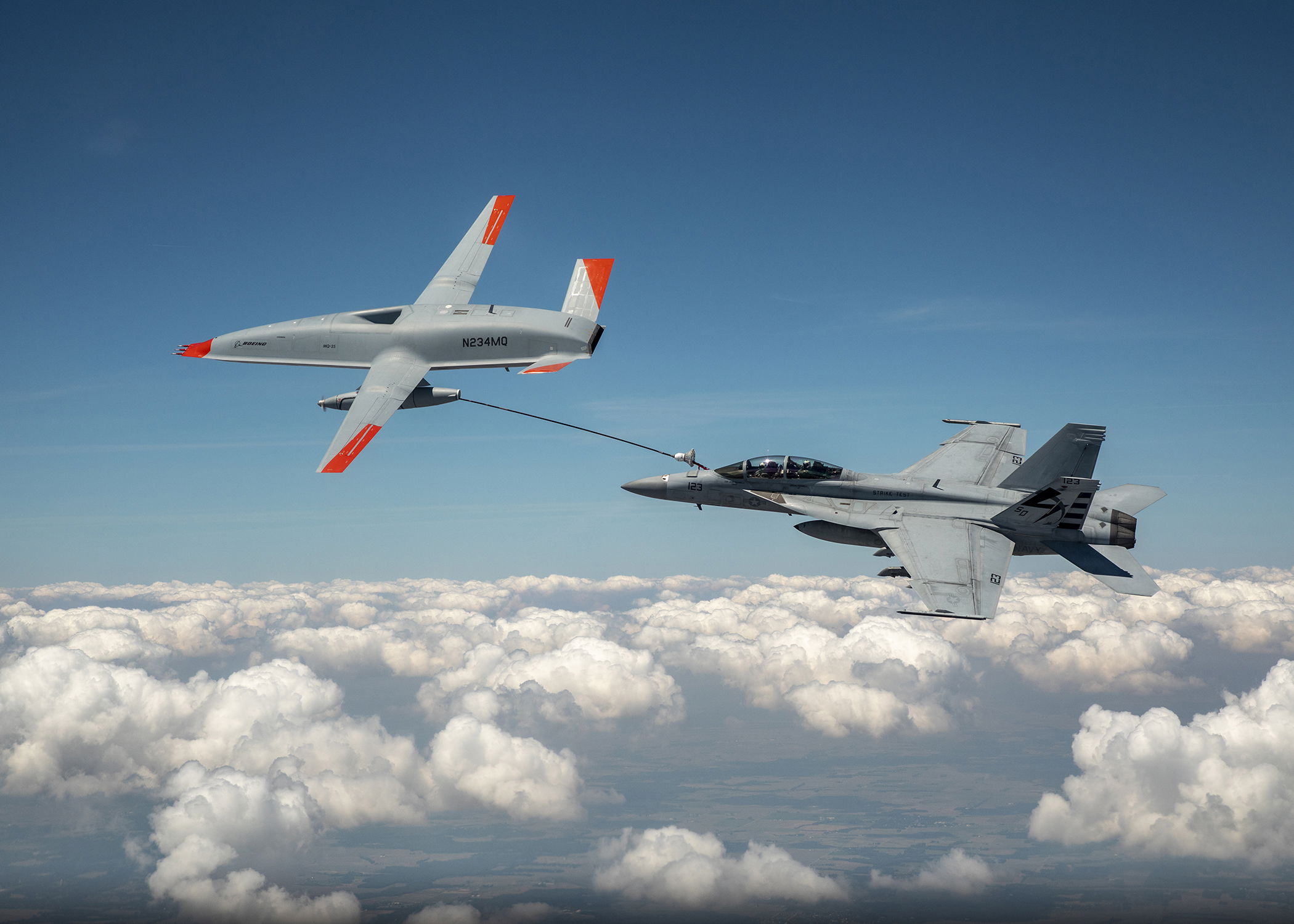 MQ-25 refuels F/A-18F in historic first
