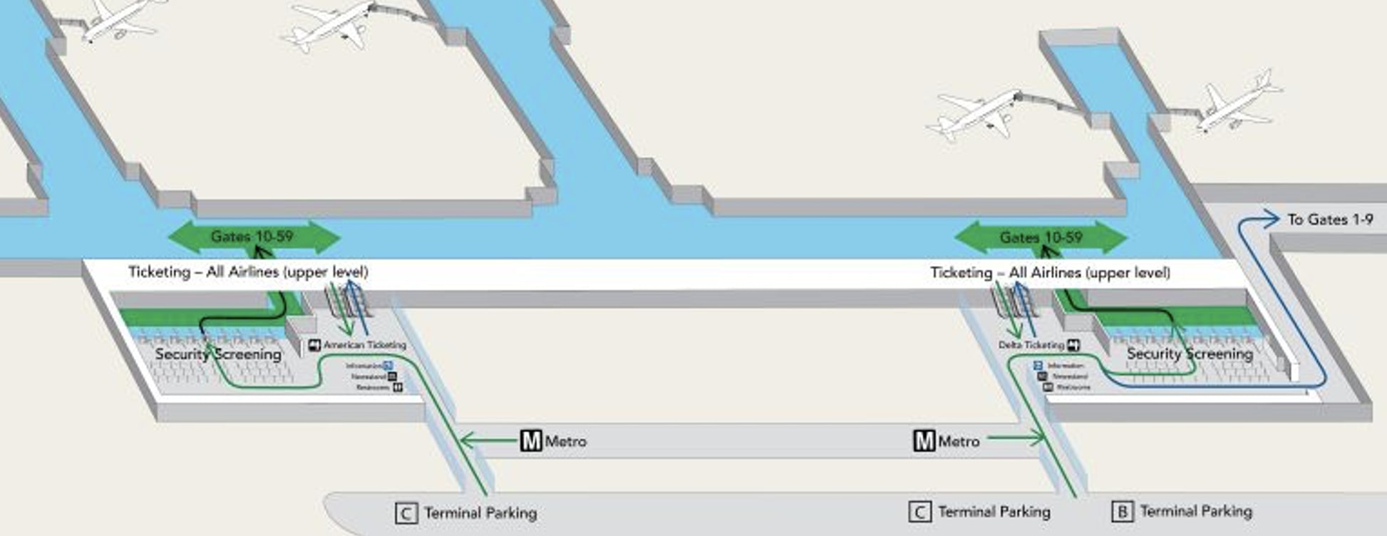 Reagan opens new security checkpoint buildings