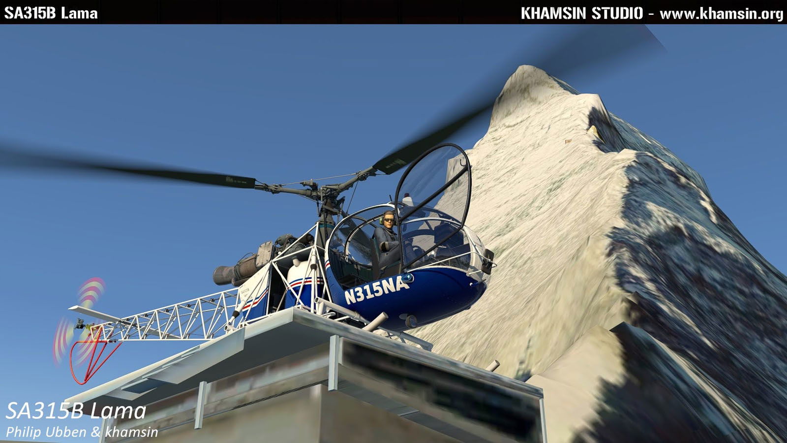 El SA 315B Lama vuela en X-Plane