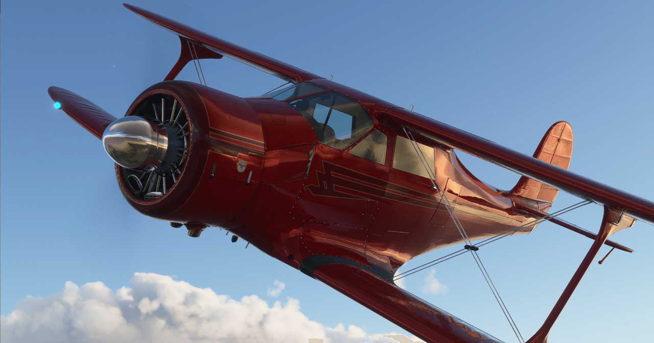 Lanzamiento de Staggerwing para volar en Microsoft Flight Simulator