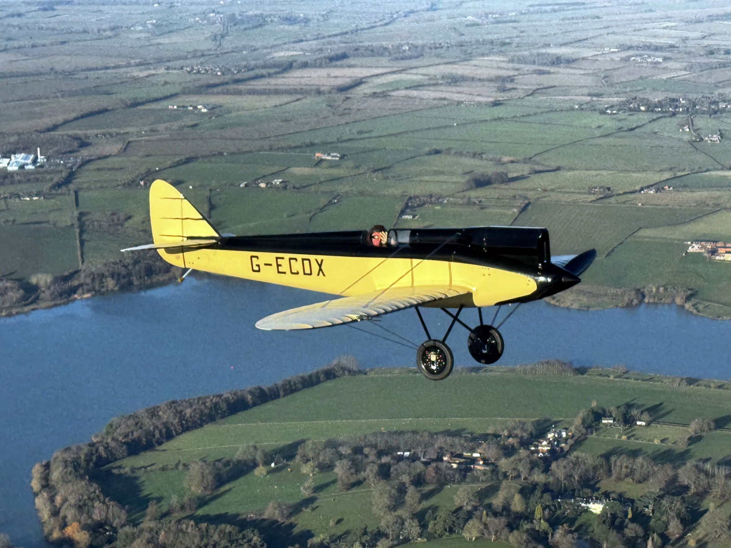 DH71 Tiger Moth monoplane replica airborne